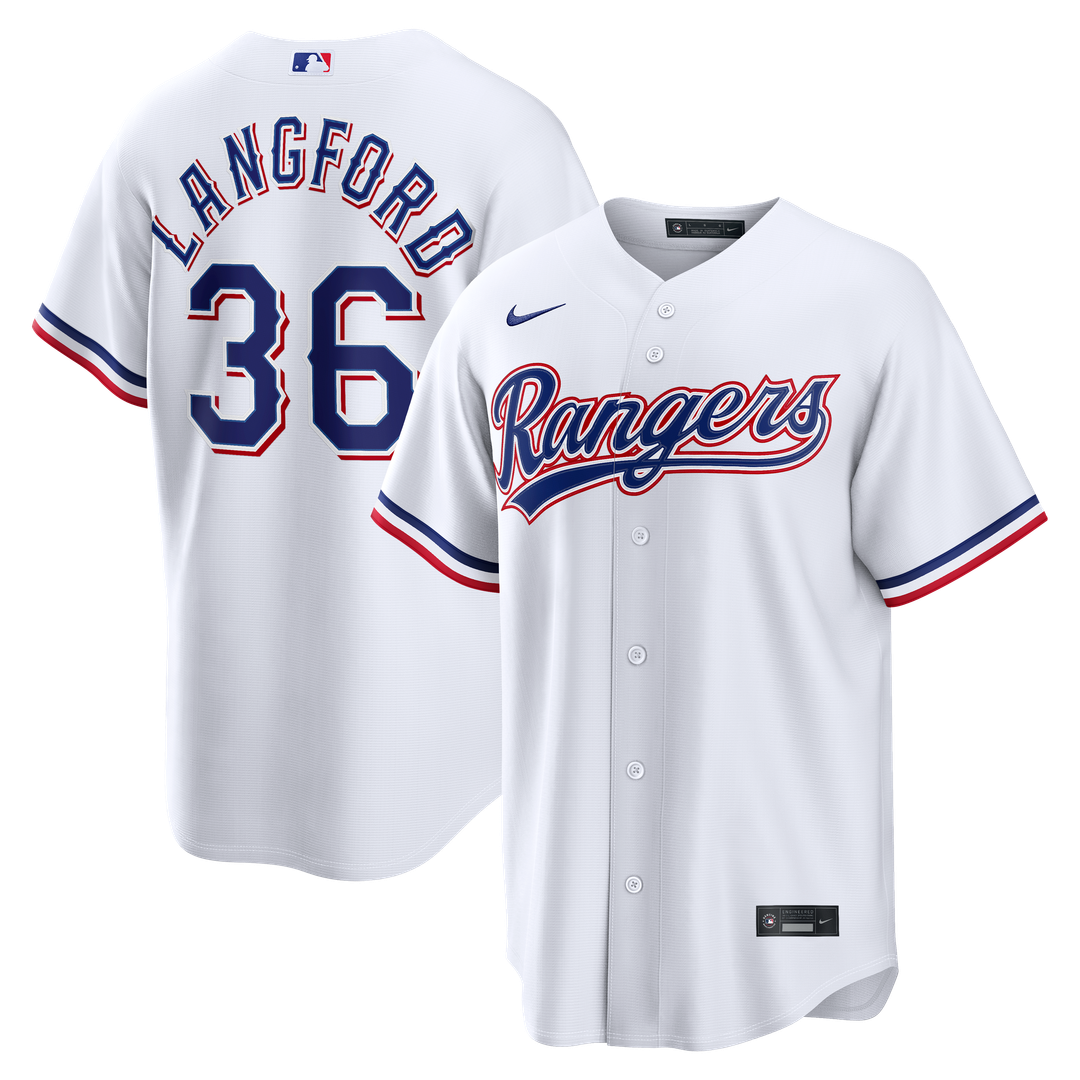 Texas Rangers Wyatt Langford Home Replica Jersey — White