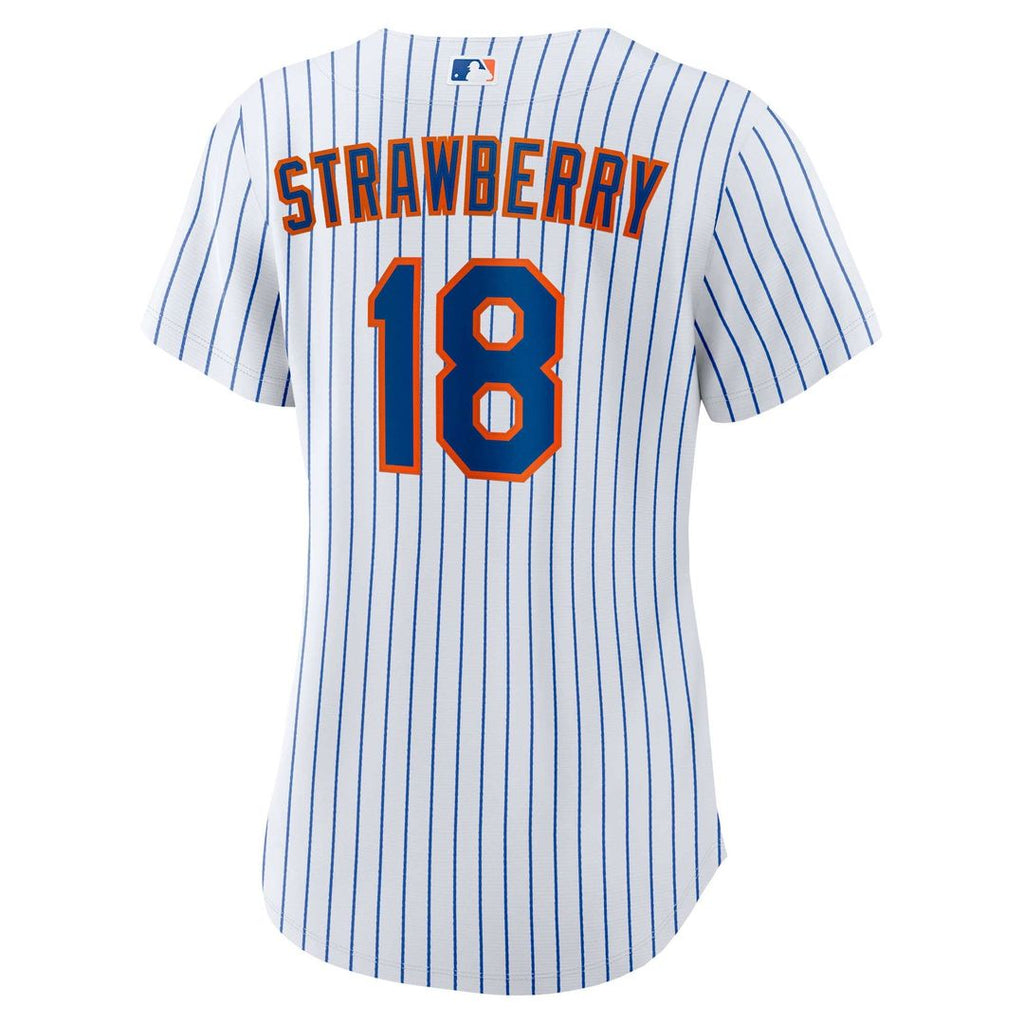 New York Mets Darryl Strawberry Women's Home Replica Jersey — White