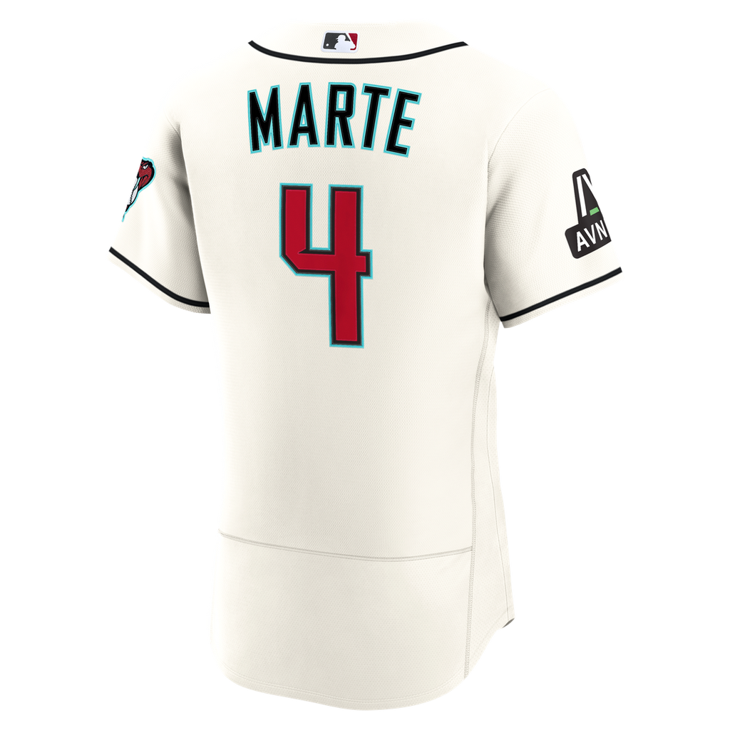 Arizona Diamondbacks Ketel Marte Home Authentic Sponsor Patch Jersey — Cream