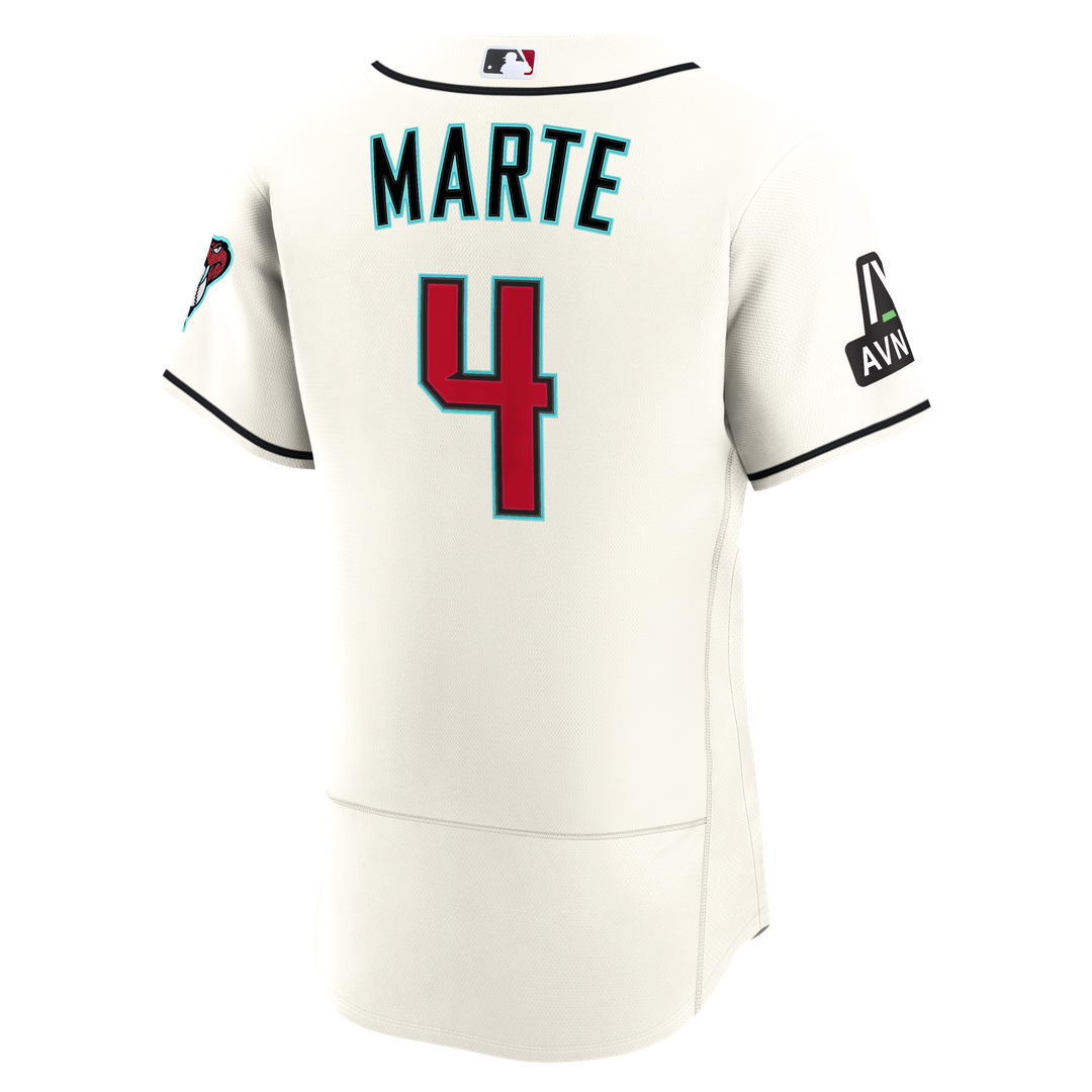 Arizona Diamondbacks Ketel Marte Home Authentic Sponsor Patch Jersey — Cream