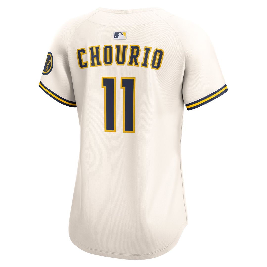 Milwaukee Brewers Jackson Chourio Women's Home Limited Jersey — Cream
