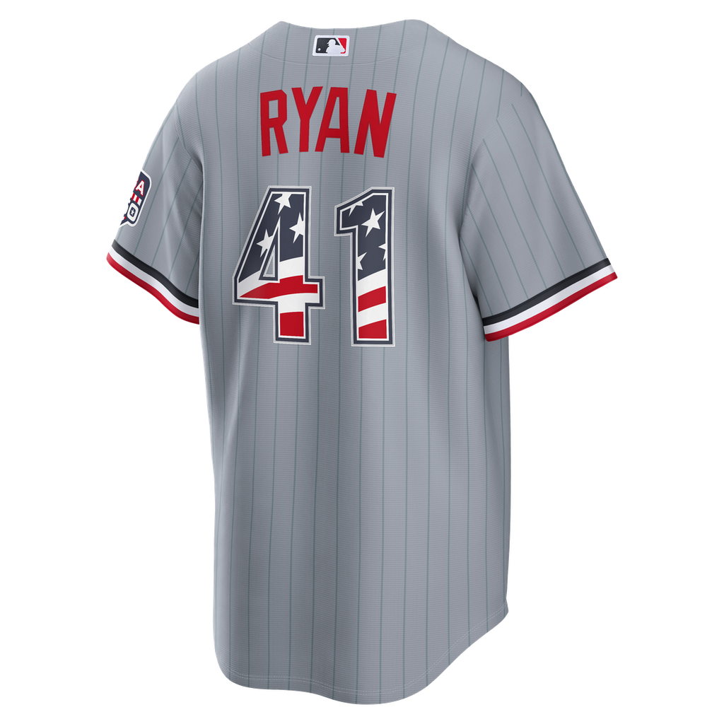 Minnesota Twins Joe Ryan USA 250 Fourth of July Road Stadium Jersey — Gray