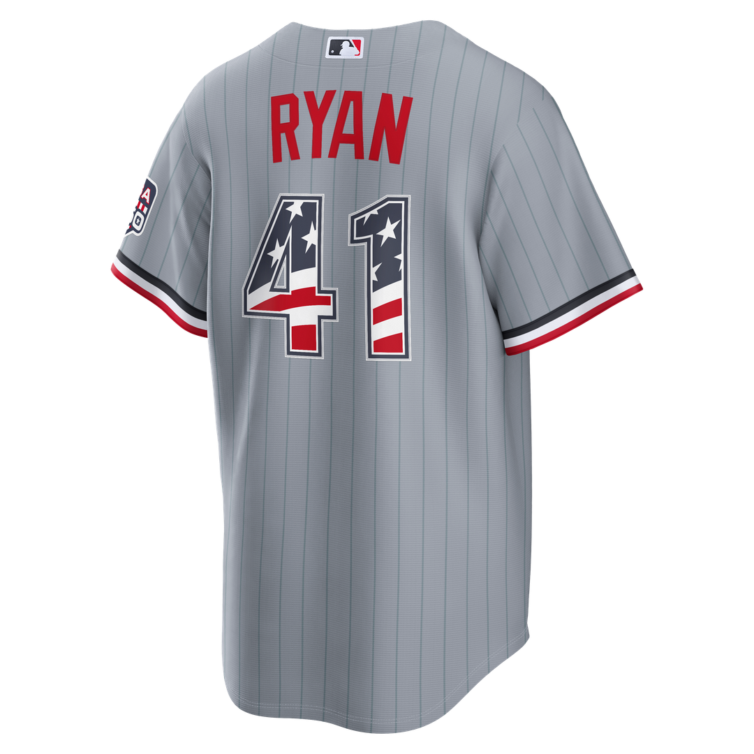 Minnesota Twins Joe Ryan USA 250 Fourth of July Road Stadium Jersey — Gray