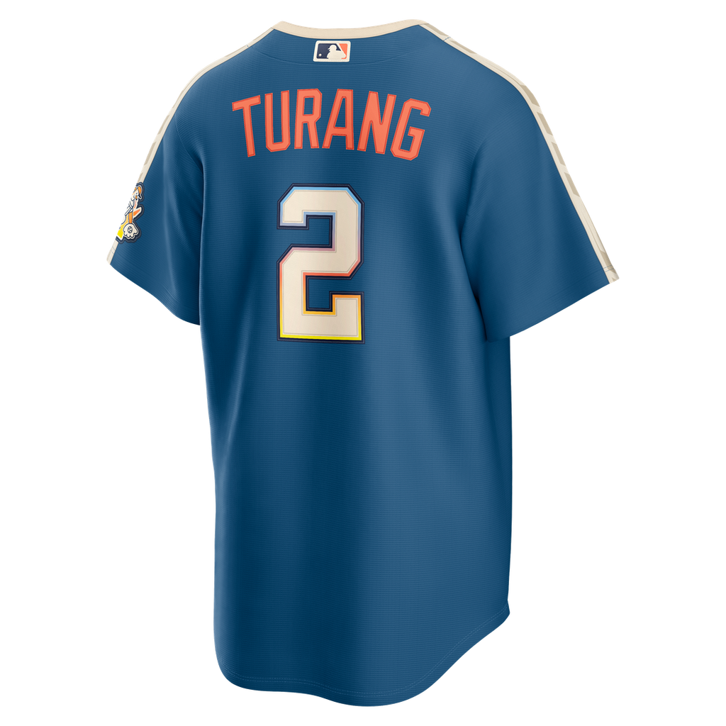Milwaukee Brewers Brice Turang 2026 City Connect Stadium Jersey — Mineral Blue
