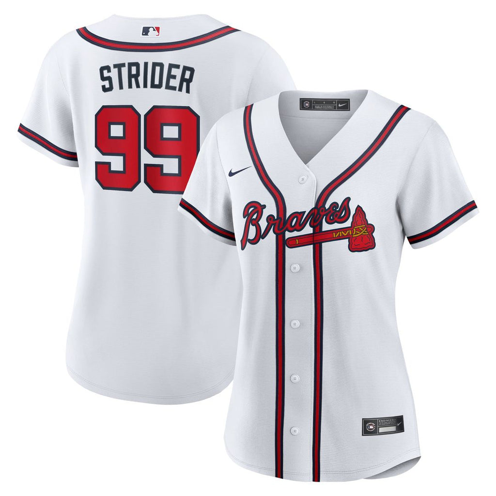 Atlanta Braves Spencer Strider Women's Home Replica Jersey — White