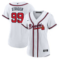 Atlanta Braves Spencer Strider Women's Home Replica Jersey — White