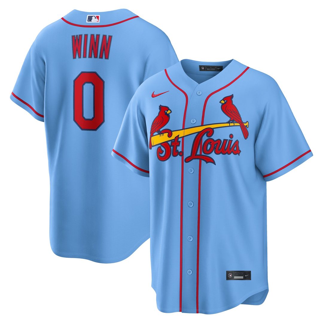 St. Louis Cardinals Masyn Winn Alternate Replica Jersey — Light Blue