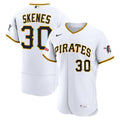 Pittsburgh Pirates Paul Skenes Home Authentic Sponsor Patch Jersey — White