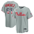 Philadelphia Phillies Cristopher Sanchez USA 250 Fourth of July Road Stadium Jersey — Gray