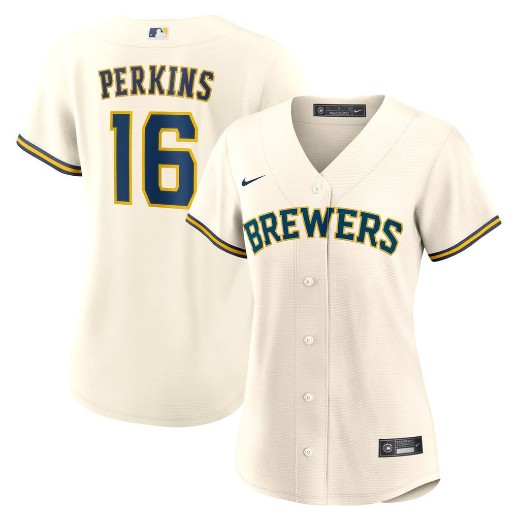 Milwaukee Brewers Blake Perkins Women's Home Replica Jersey — Cream