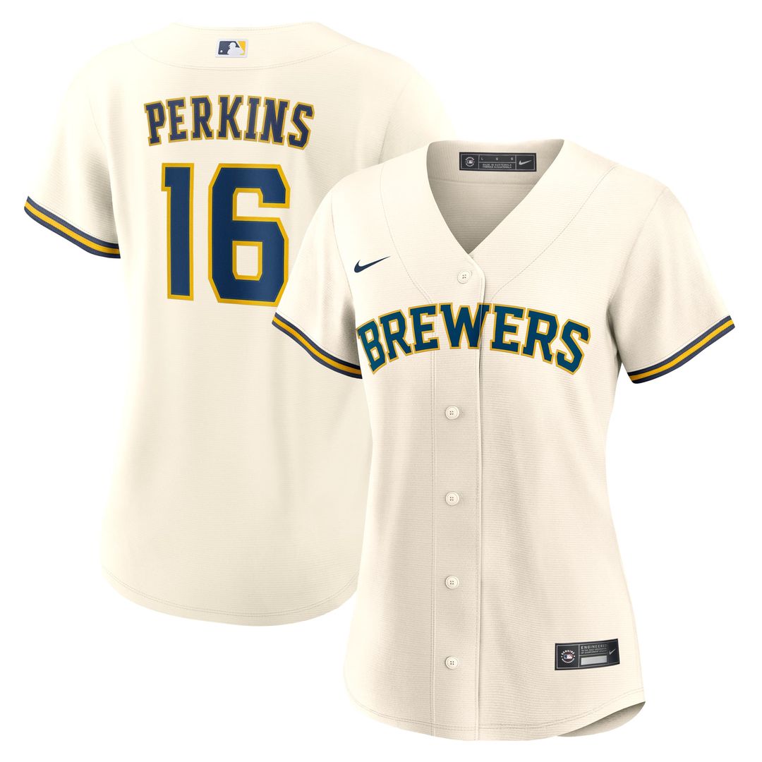 Milwaukee Brewers Blake Perkins Women's Home Replica Jersey — Cream