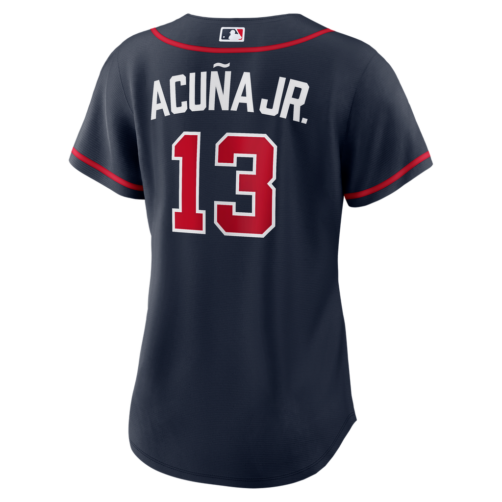 Atlanta Braves Ronald Acuña Jr. Women's Alternate Replica Jersey — Navy
