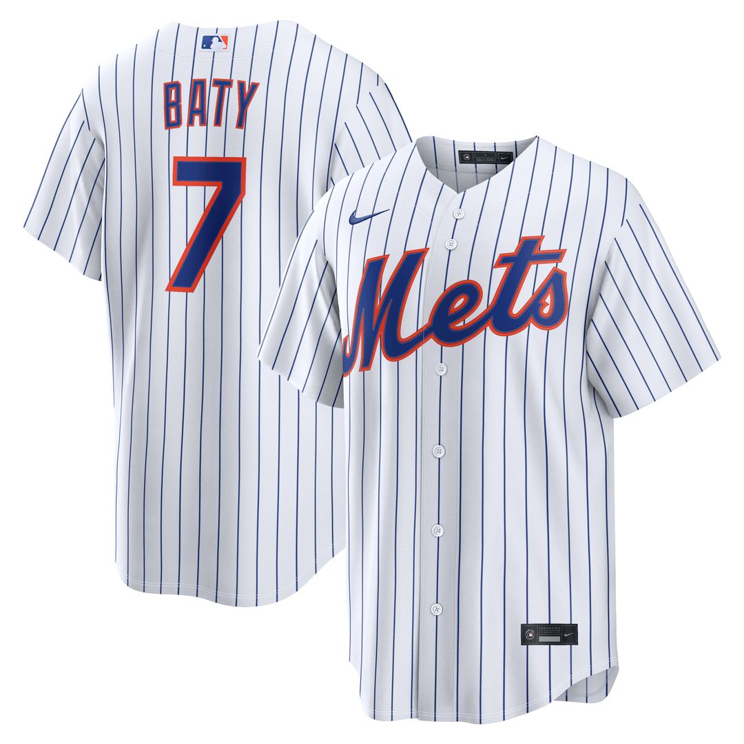 New York Mets Brett Baty Home Replica Jersey — White