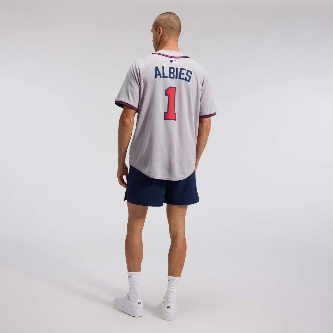Atlanta Braves Ozzie Albies Road Limited Jersey — Gray