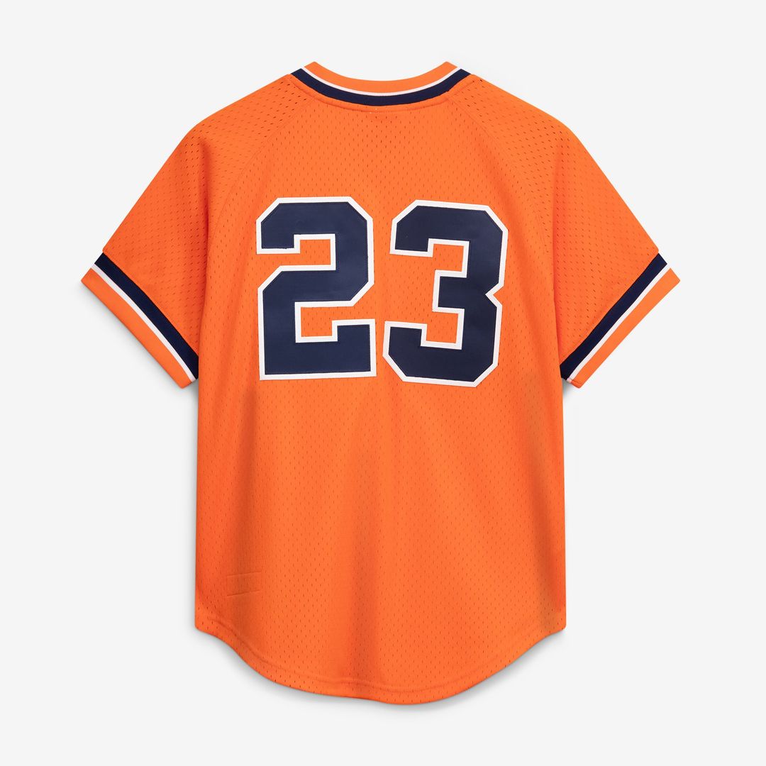 Detroit Tigers Kirk Gibson Cooperstown Mesh Batting Practice Button-Up Jersey — Orange