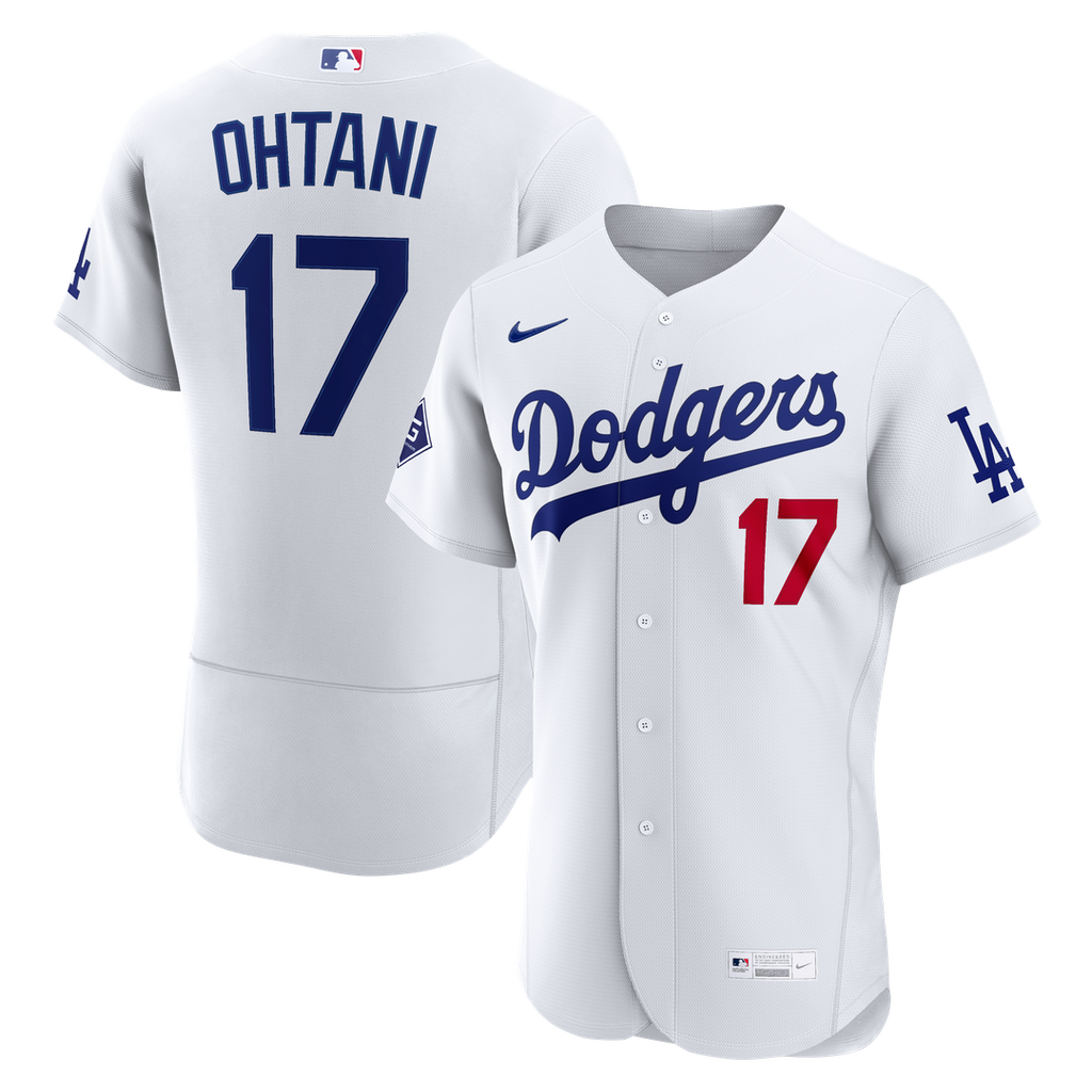 Los Angeles Dodgers Shohei Ohtani Home Authentic Sponsor Patch Jersey — White