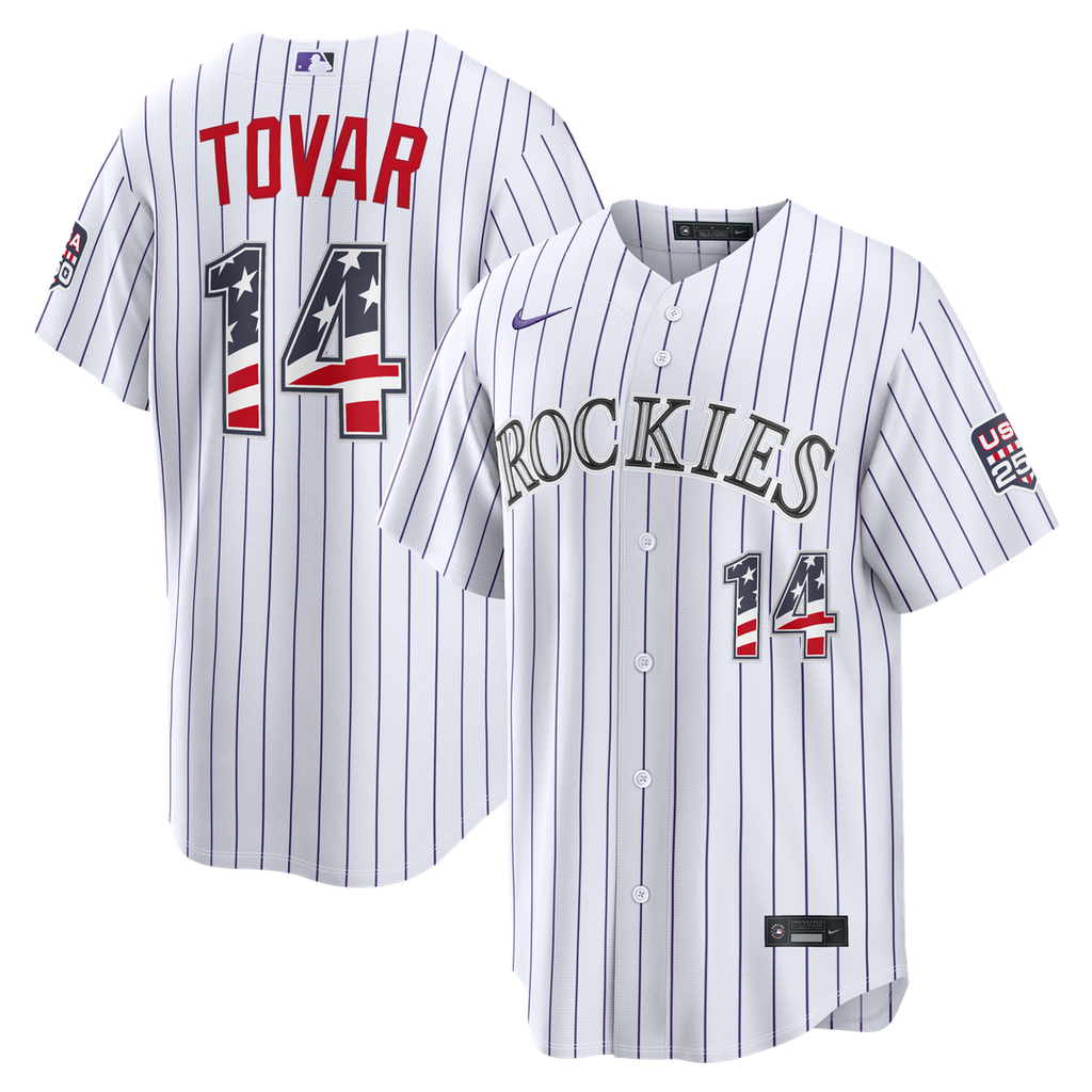 Colorado Rockies Ezequiel Tovar USA 250 Fourth of July Home Stadium Jersey — White