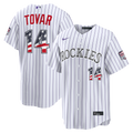 Colorado Rockies Ezequiel Tovar USA 250 Fourth of July Home Stadium Jersey — White