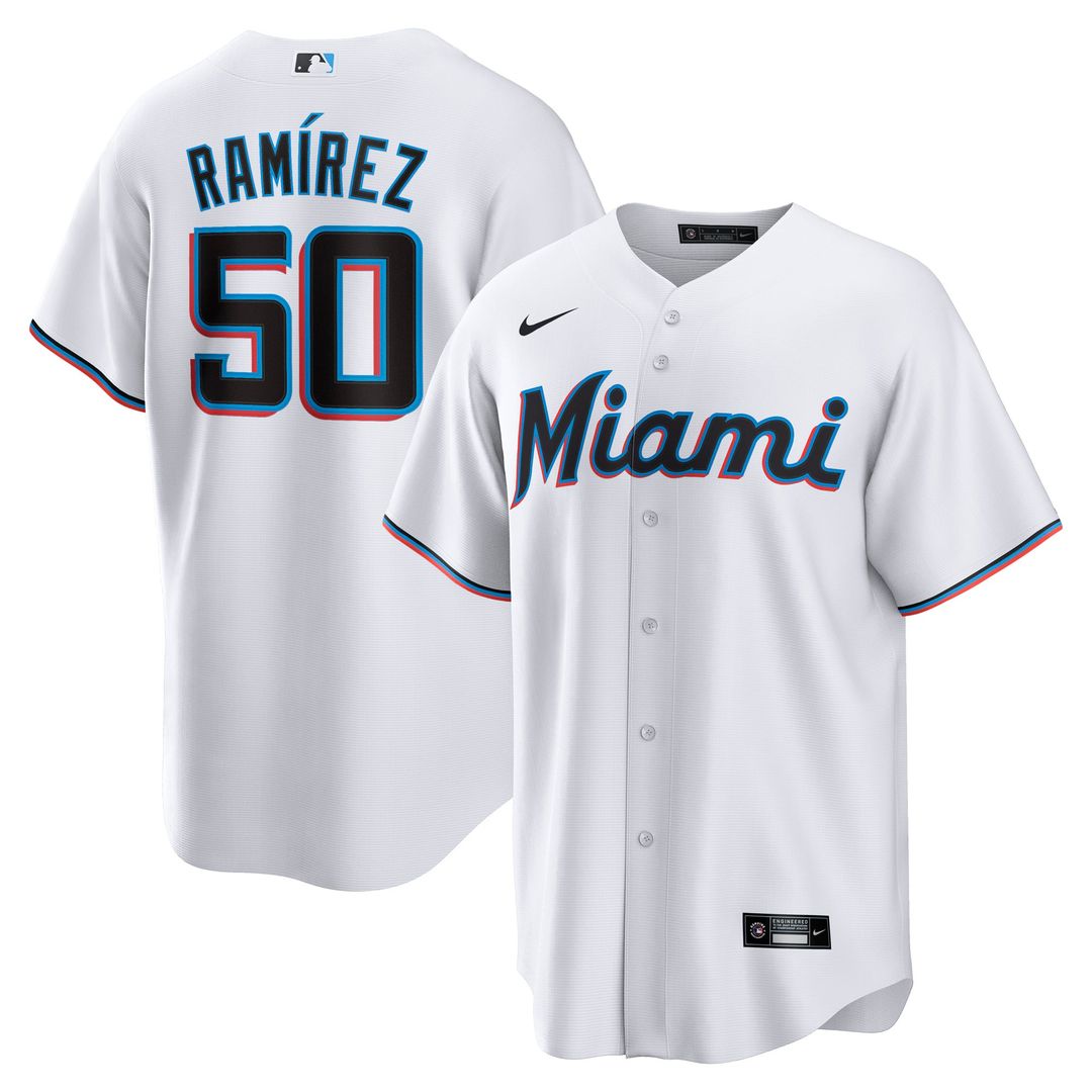 Miami Marlins Agustín Ramírez Home Replica Jersey — White
