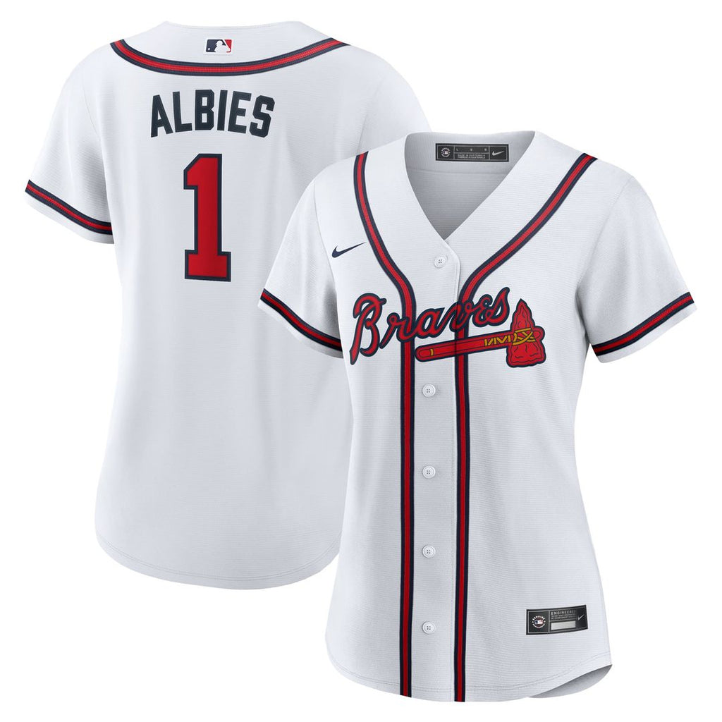 Atlanta Braves Ozzie Albies Women's Home Replica Jersey — White