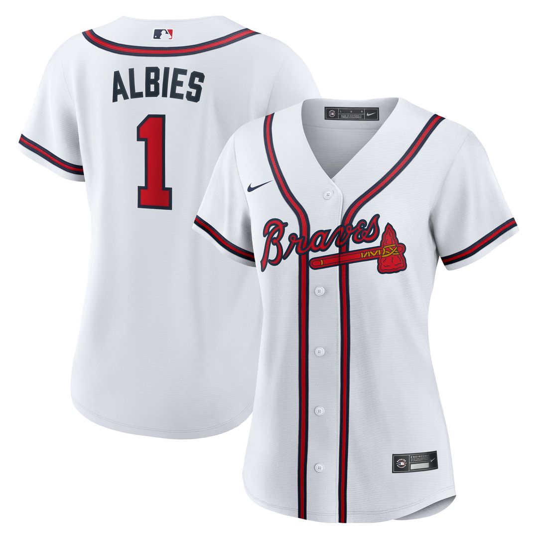 Atlanta Braves Ozzie Albies Women's Home Replica Jersey — White