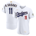 Los Angeles Dodgers Roki Sasaki 2026 Gold Collection Authentic Jersey — White