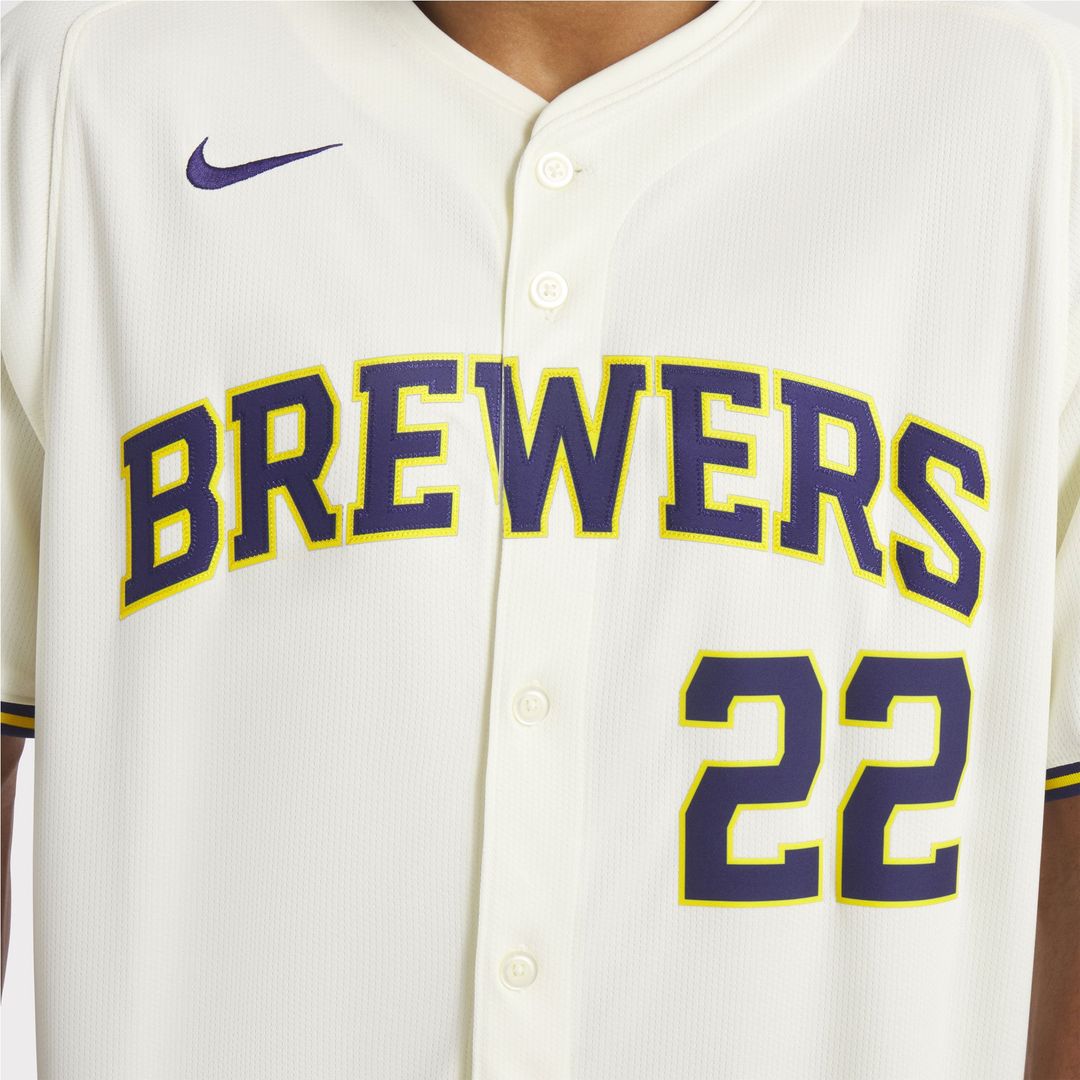 Milwaukee Brewers Christian Yelich Home Limited Jersey — Cream