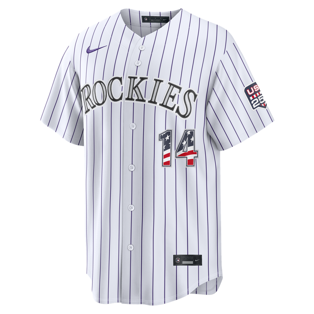 Colorado Rockies Ezequiel Tovar USA 250 Fourth of July Home Stadium Jersey — White