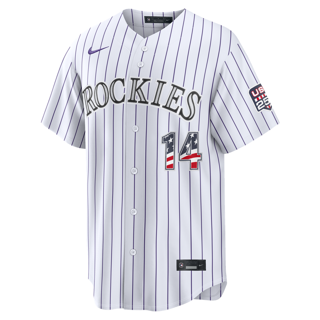 Colorado Rockies Ezequiel Tovar USA 250 Fourth of July Home Stadium Jersey — White