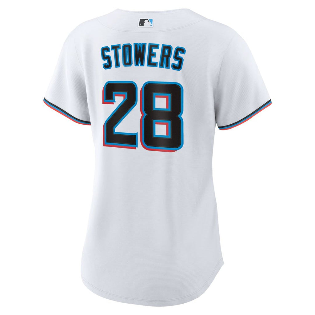 Miami Marlins Kyle Stowers Women's Home Replica Jersey — White