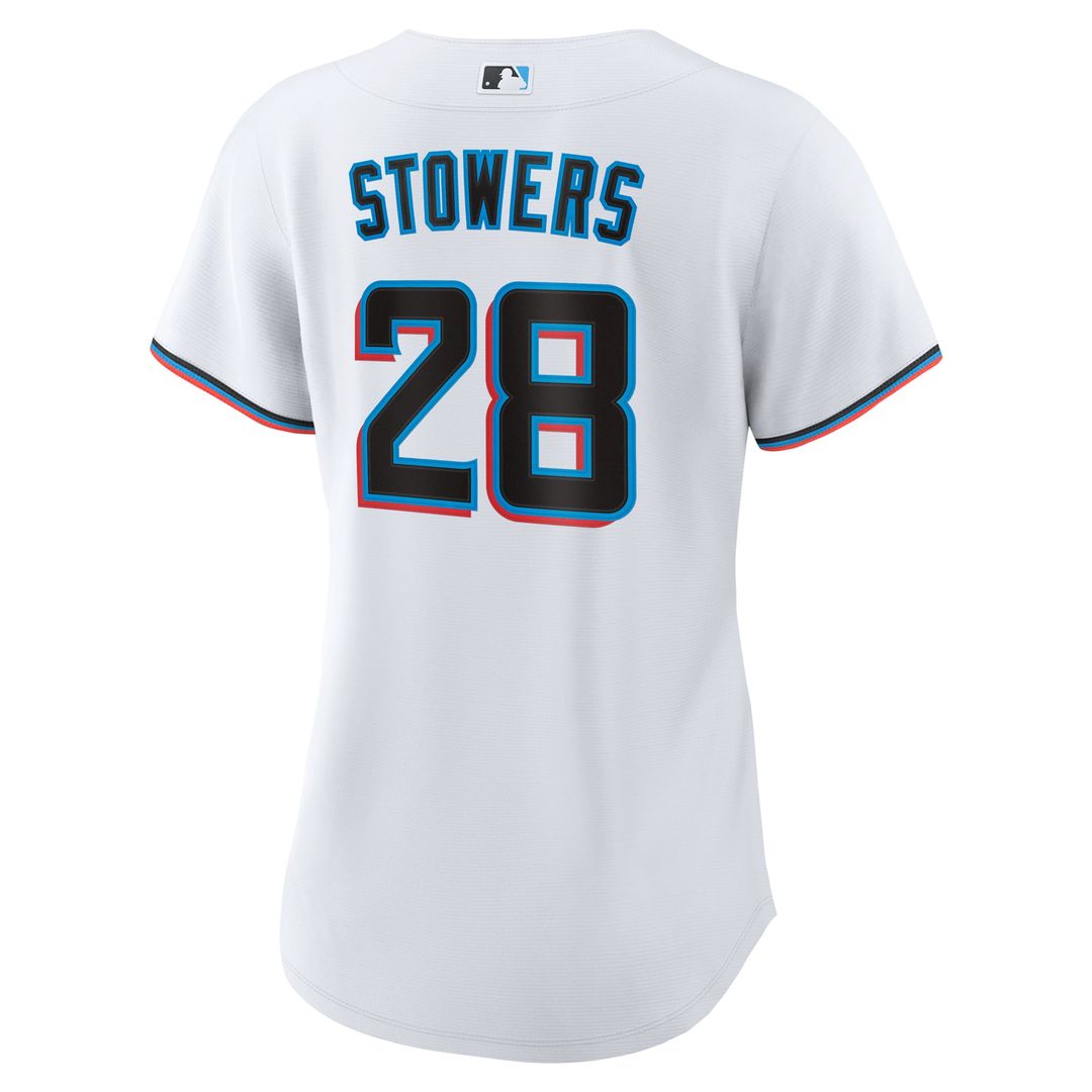 Miami Marlins Kyle Stowers Women's Home Replica Jersey — White