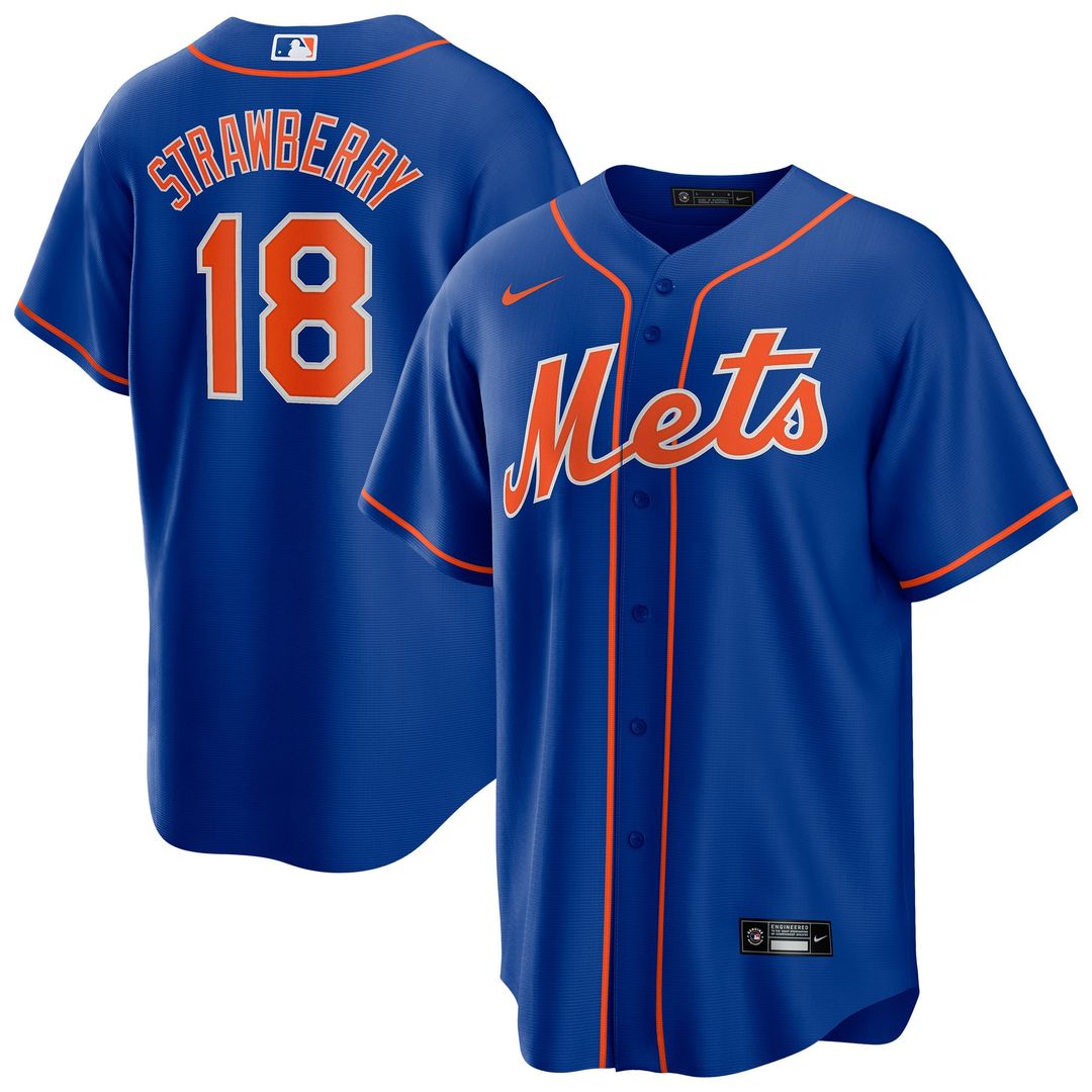New York Mets Darryl Strawberry Alternate Replica Jersey — Royal