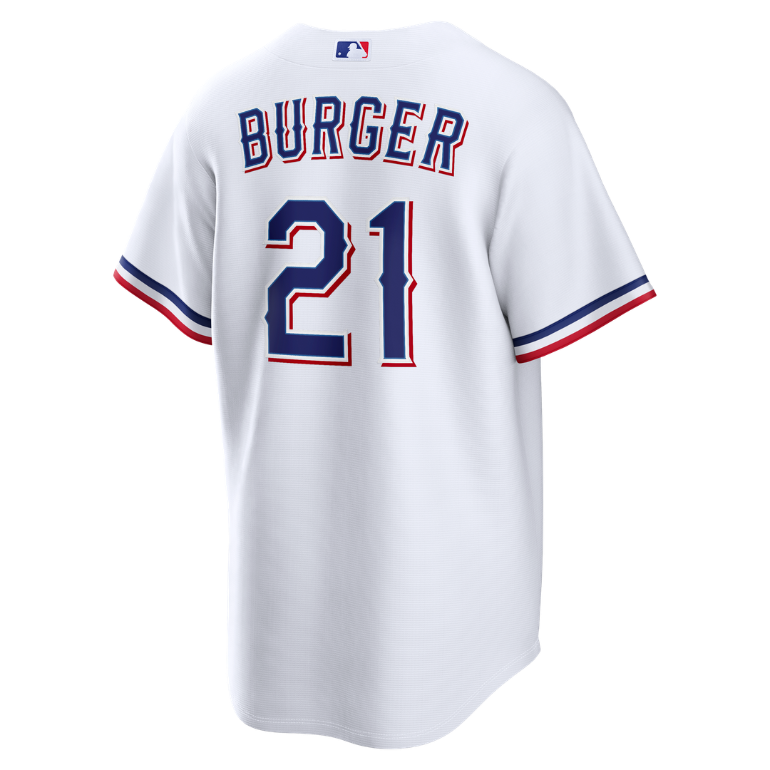 Texas Rangers Jake Burger Home Replica Jersey — White