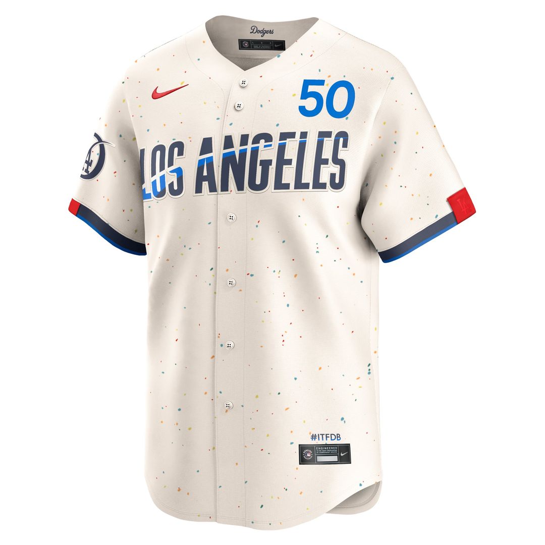 Los Angeles Dodgers Mookie Betts City Connect Limited Jersey — Cream