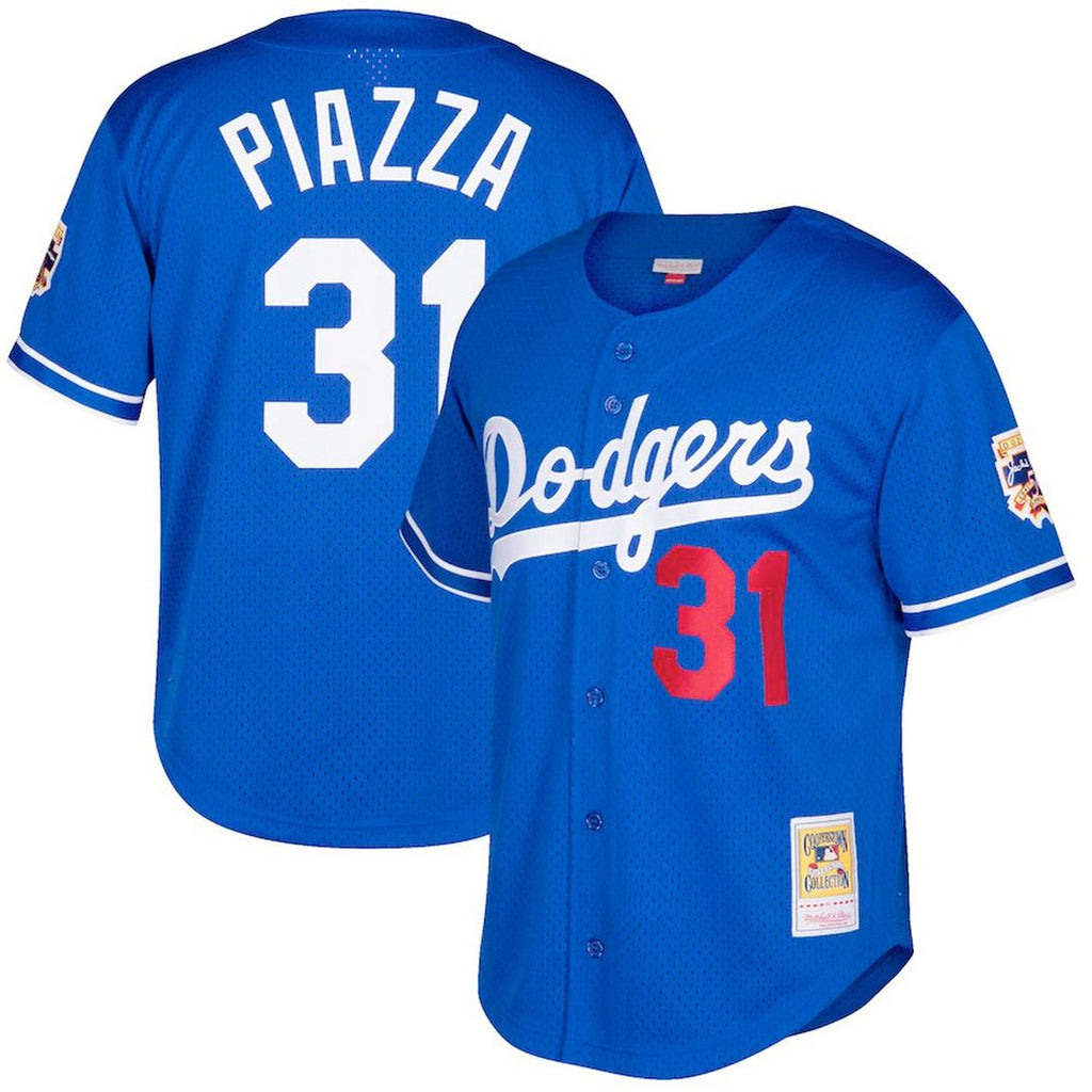 Los Angeles Dodgers Mike Piazza Big & Tall Cooperstown Mesh Batting Practice Jersey — Royal