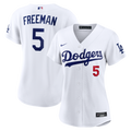 Los Angeles Dodgers Freddie Freeman Women's Home Stadium Jersey — White