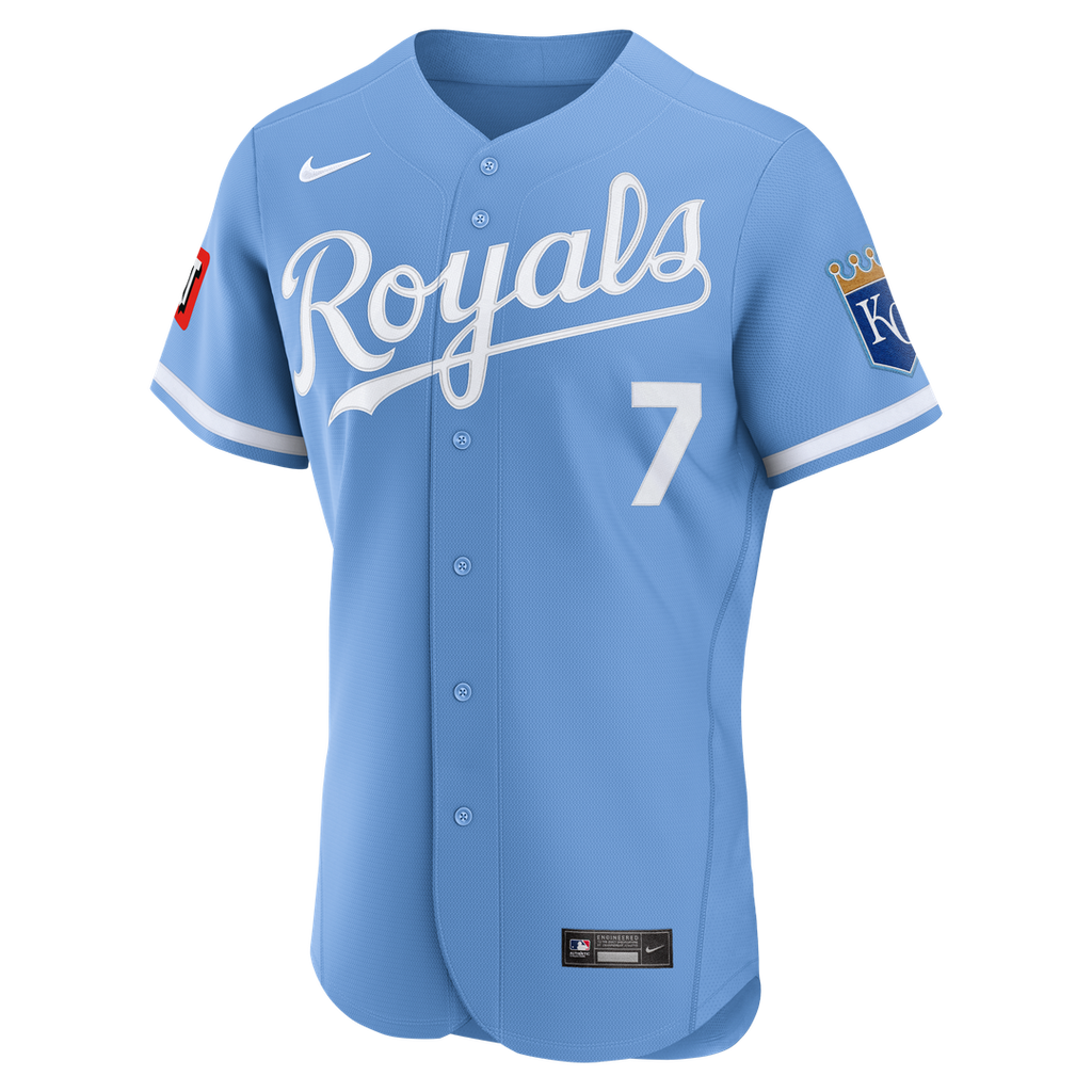 Kansas City Royals Bobby Witt Jr. Home Authentic Sponsor Patch Jersey — White