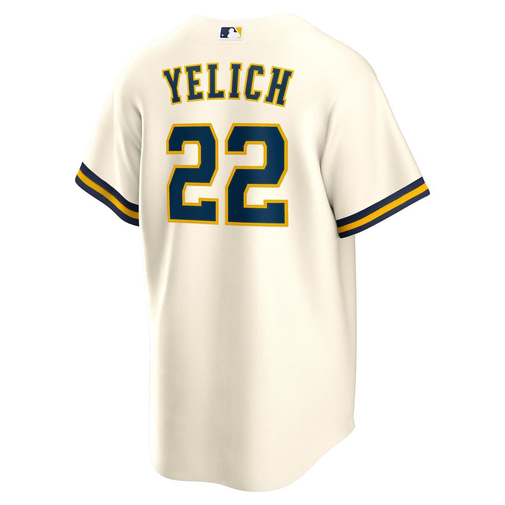 Milwaukee Brewers Christian Yelich Home Replica Jersey — White