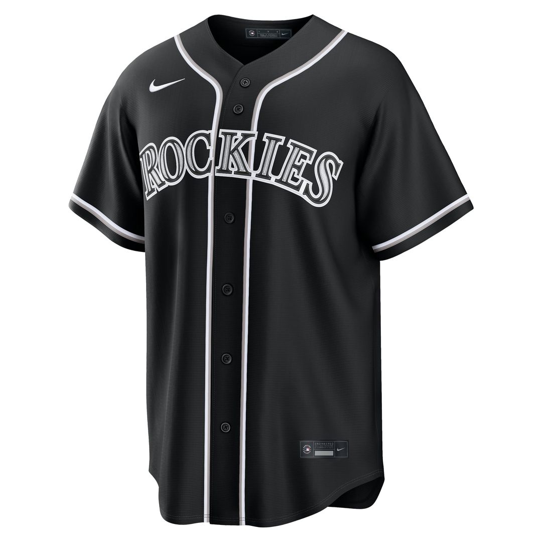 Colorado Rockies Fashion Replica Black Out Jersey