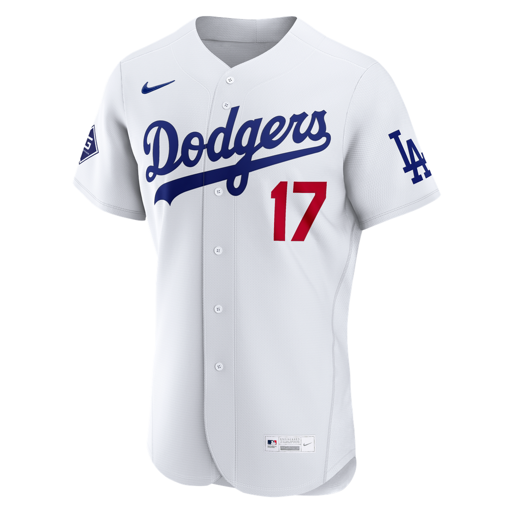 Los Angeles Dodgers Shohei Ohtani Home Authentic Sponsor Patch Jersey — White