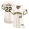 Milwaukee Brewers Christian Yelich Women's Home Limited Jersey — Cream
