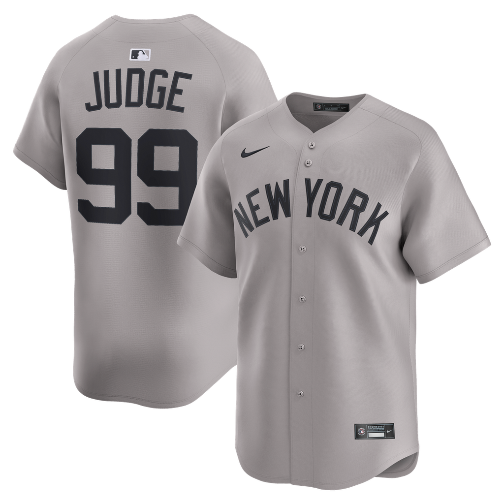 New York Yankees Aaron Judge Road Limited Jersey — Gray