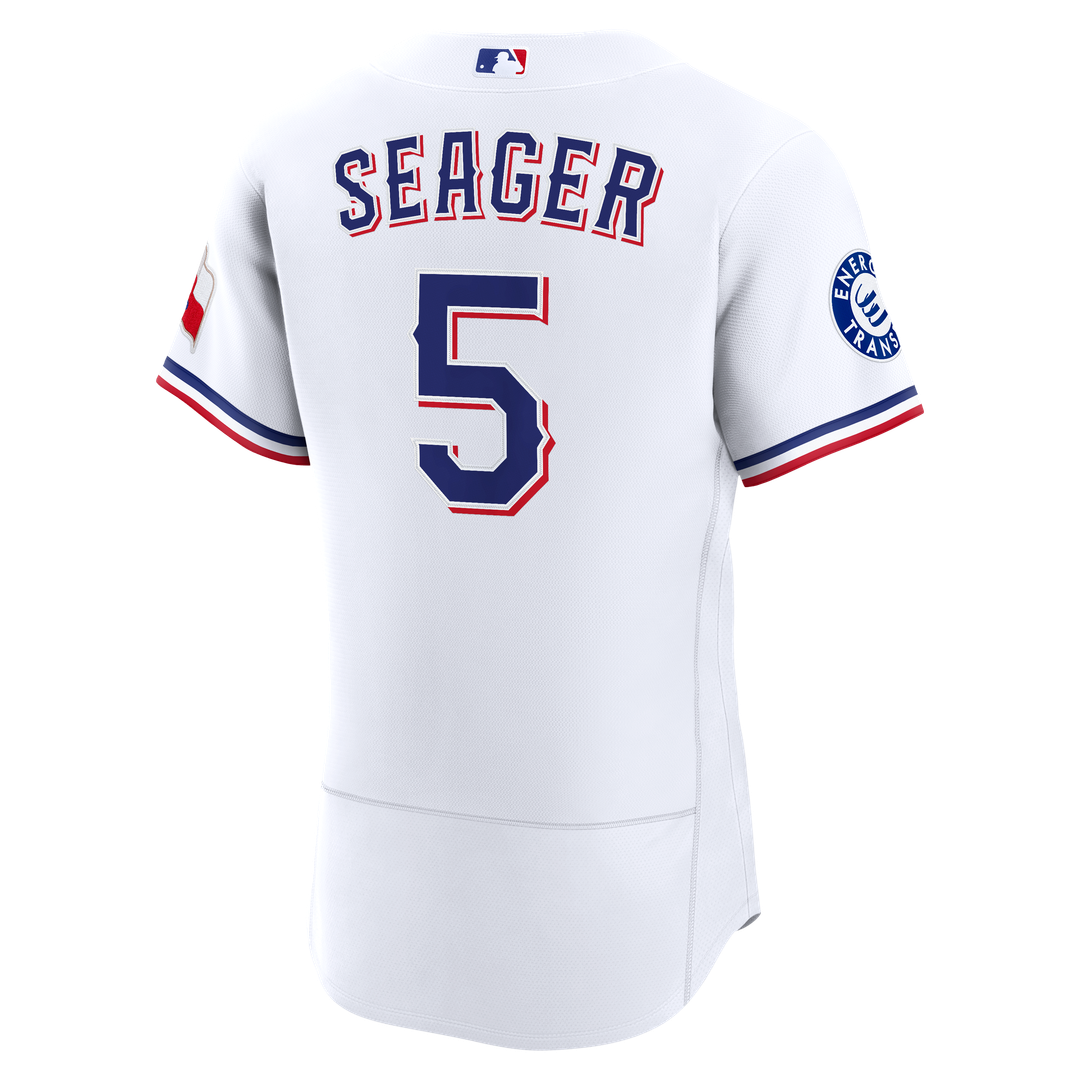 Texas Rangers Corey Seager Home Authentic Sponsor Patch Jersey — White