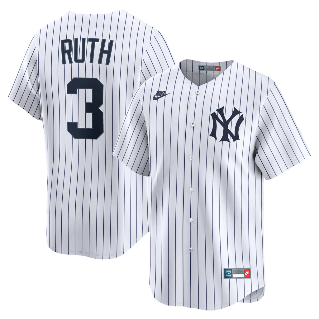 New York Yankees Babe Ruth Throwback Cooperstown Limited Jersey — White