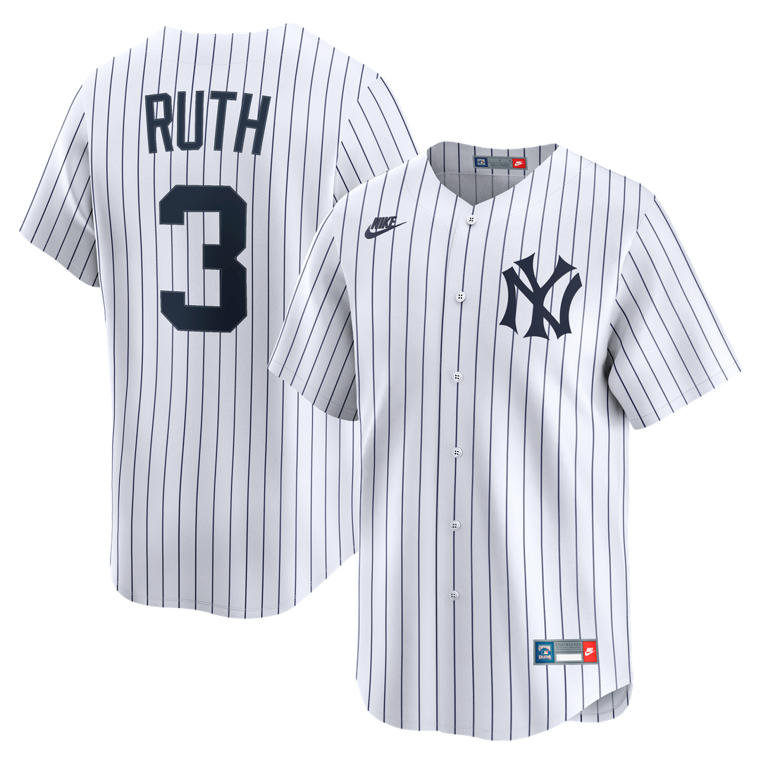 New York Yankees Babe Ruth Throwback Cooperstown Limited Jersey — White