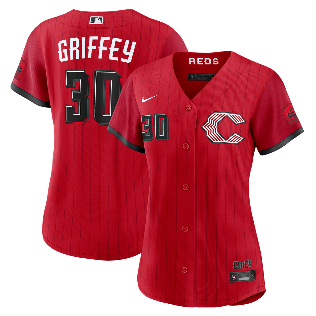 Cincinnati Reds Ken Griffey Jr. Women's 2026 City Connect Stadium Jersey — Red