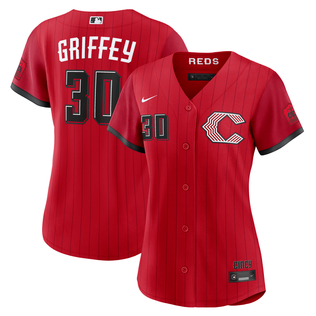 Cincinnati Reds Ken Griffey Jr. Women's 2026 City Connect Stadium Jersey — Red