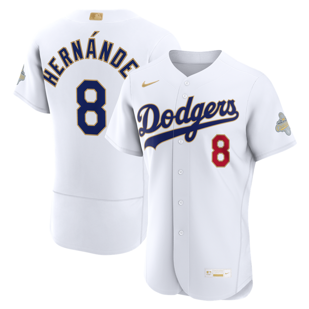 Los Angeles Dodgers Enrique Hernández 2026 Gold Collection Authentic Jersey — White