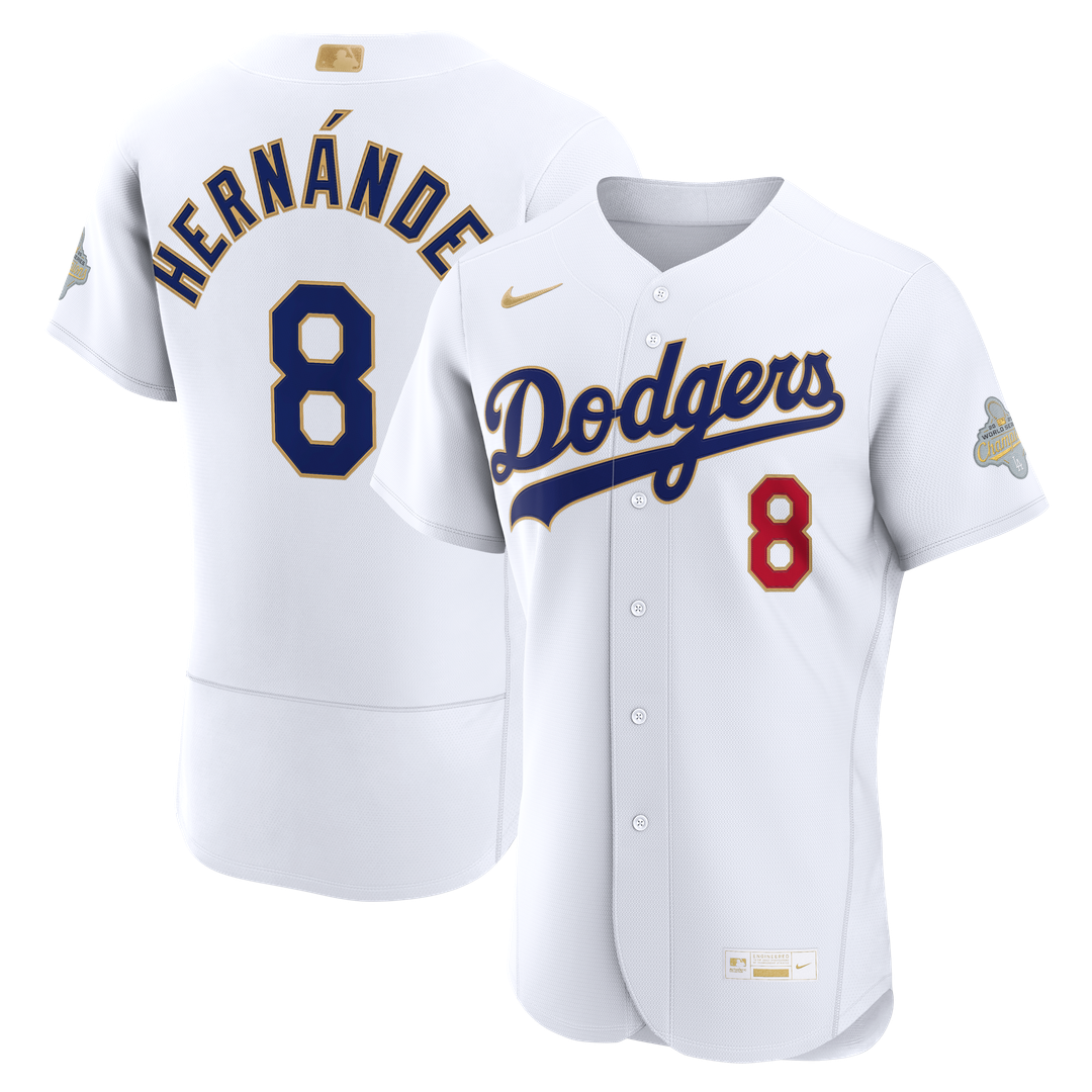 Los Angeles Dodgers Enrique Hernández 2026 Gold Collection Authentic Jersey — White