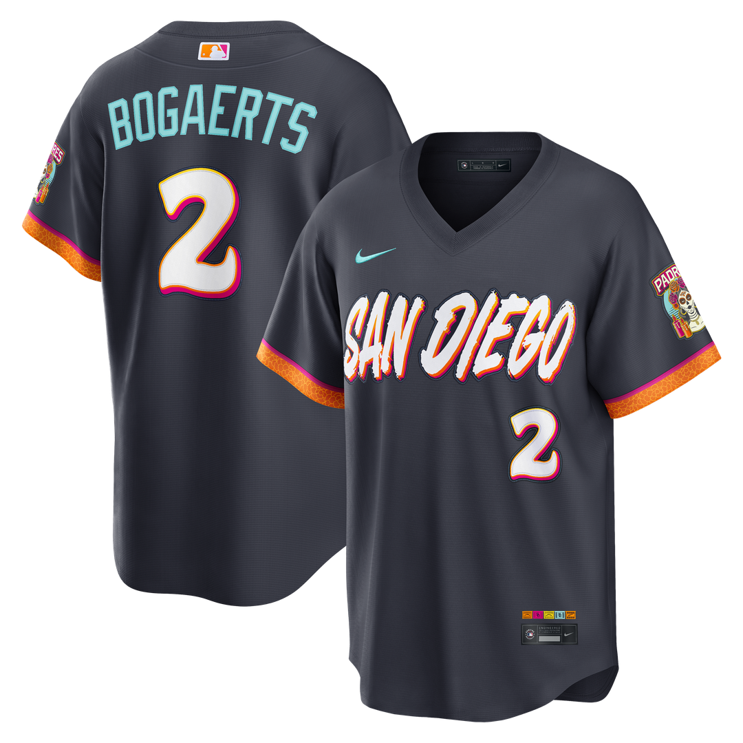 San Diego Padres Xander Bogaerts 2026 City Connect Stadium Jersey — Obsidian